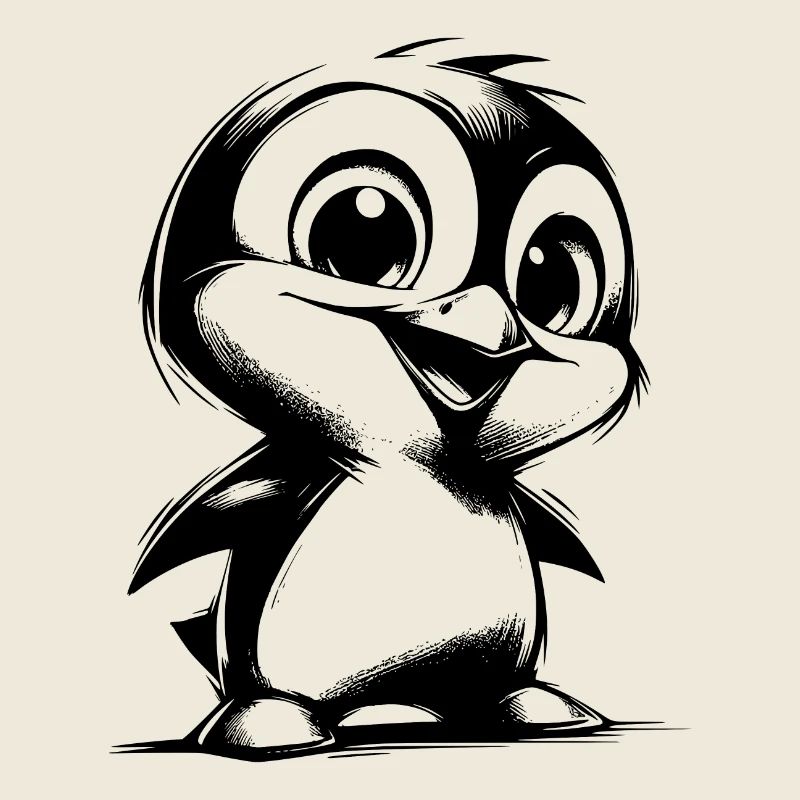 Cute Penguin Little Penguin Baby Drawing