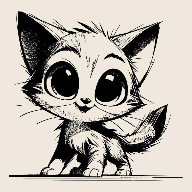 Crayon mignon dessin chats yeux de bébé
