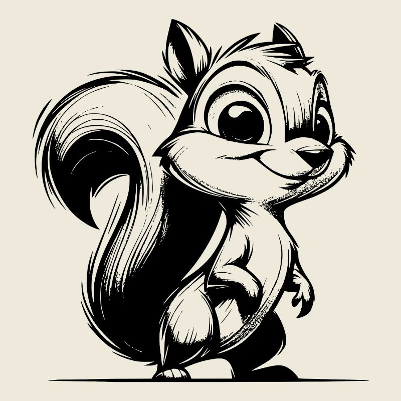 Petit crayon écureuil trait dessin