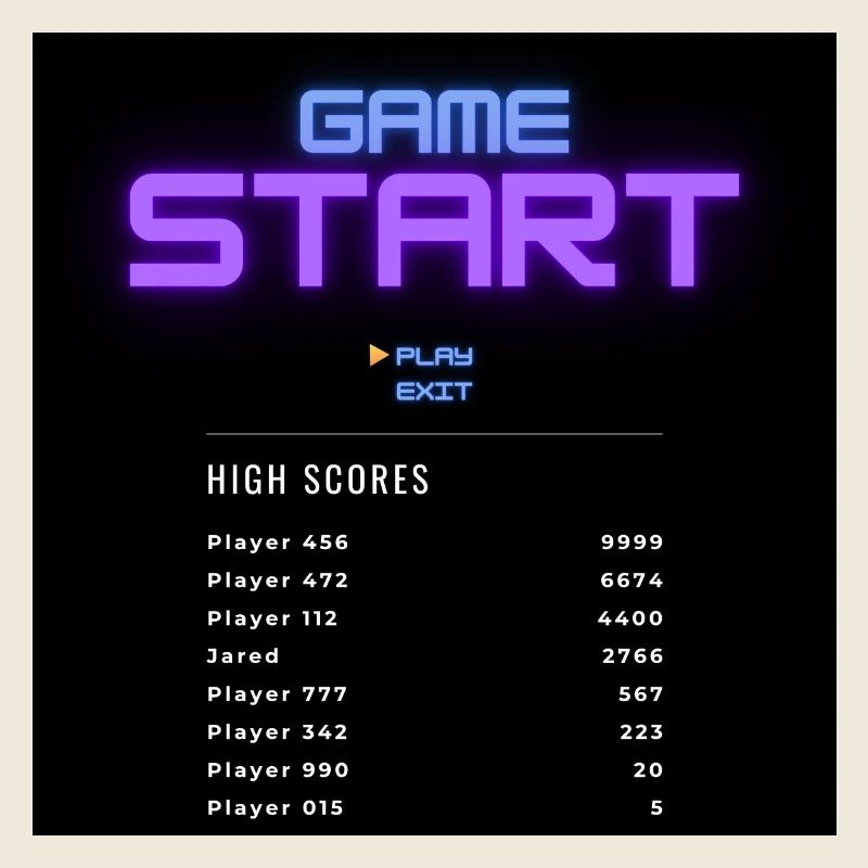 Game Start High Score
