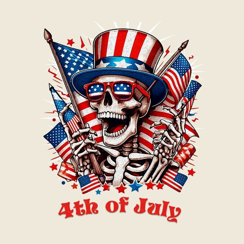 Funny Skeleton 4th of July