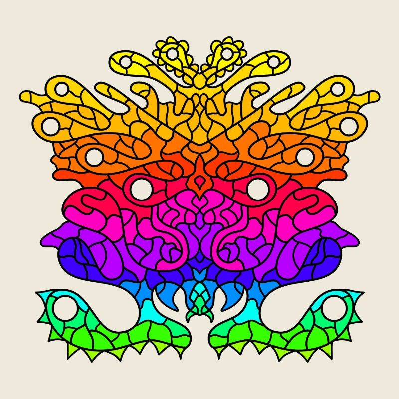 Abstract Rainbow Alien Creature
