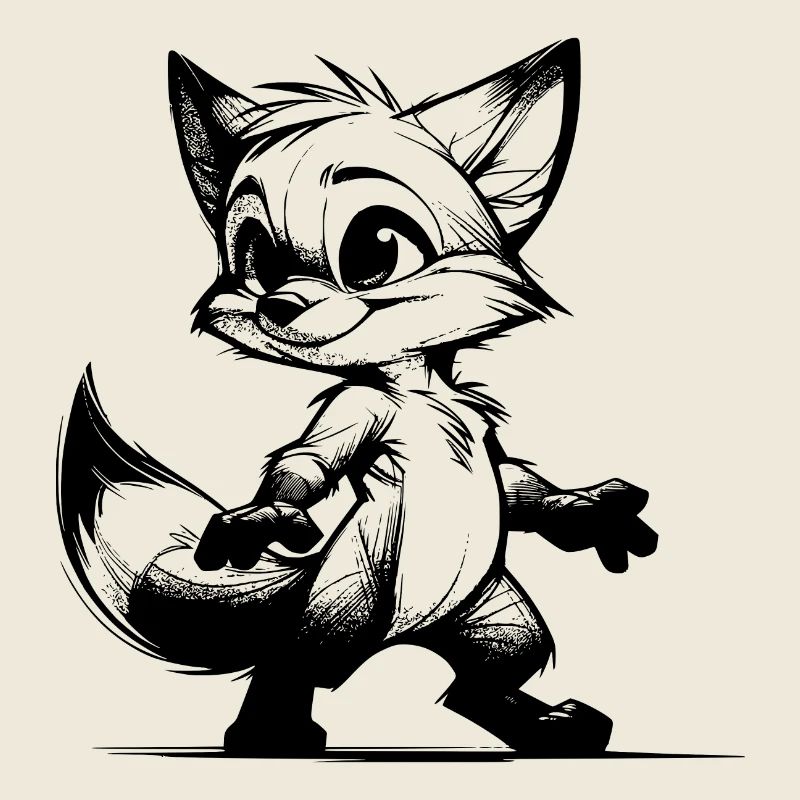 Little Fox Baby Fox Drawing Sketch