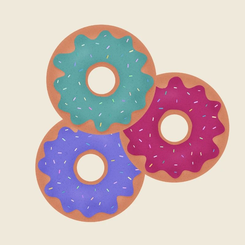 3 beignets colorés