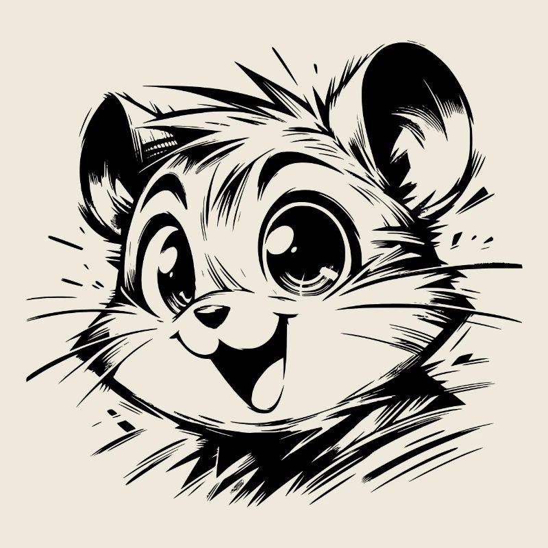 Cheerful Children Hamster Drawing