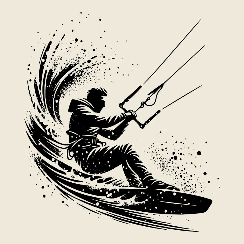 Kite Surfer ohne Drachen Splash Meer Wasser