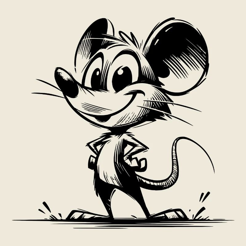 Baby Mouse Kids Pencil Sketch