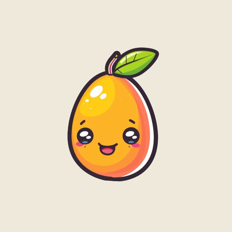Fruit orange vif dans le style dessin animé