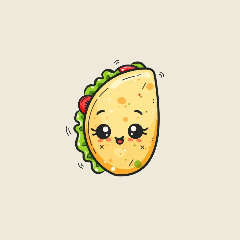 Drawing of happy burrito