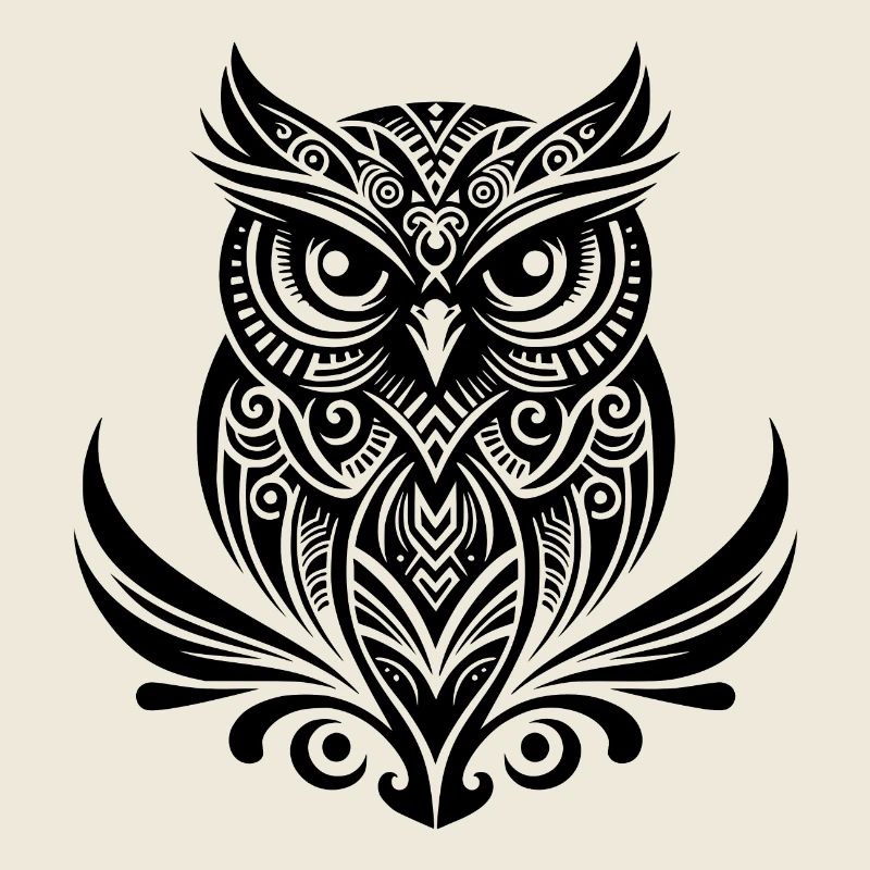 Schlaue Eule im Tattoo Tinte Style