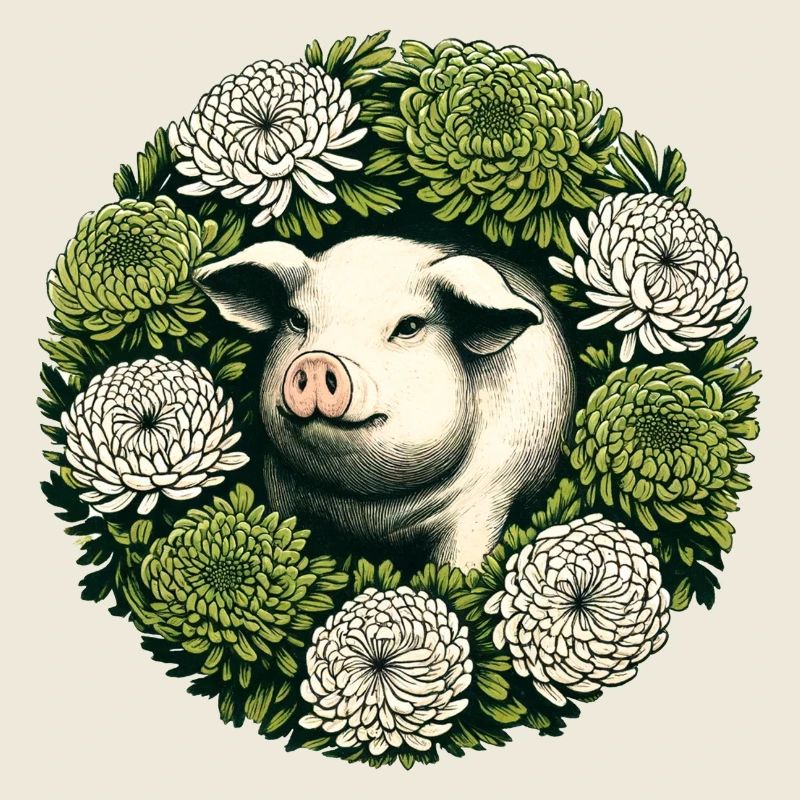 Cochon rétro ventre-plat