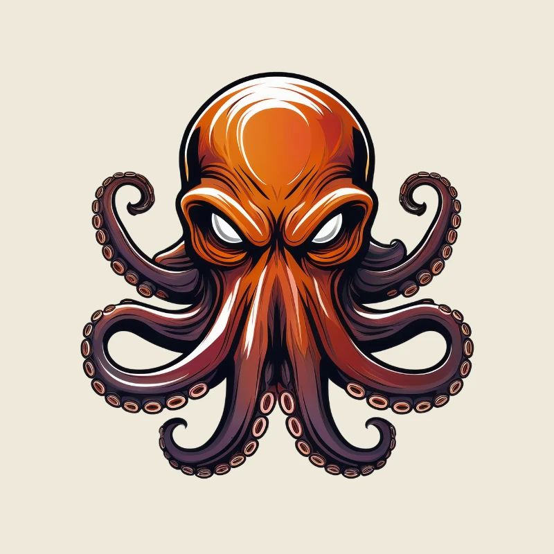 Wild angry squid combative motivational sport