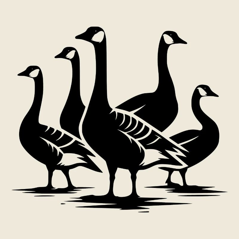 Ein Schwarm hübscher Wildgänse