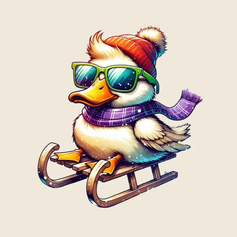 Cute Cool Duck Christmas