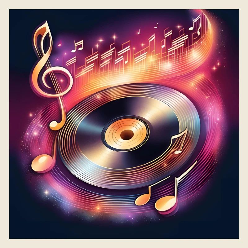 Melodische Schallplatte mit Noten