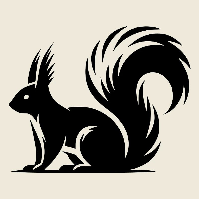 Putzige süsses Eichhörnchen Zeichnung