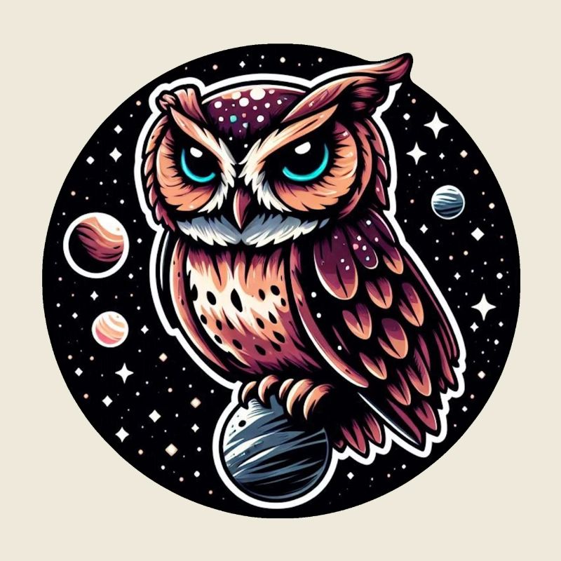 Kosmische Eule Illustration