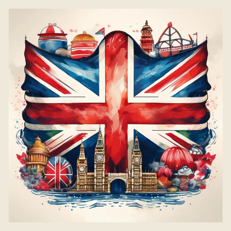 Bold British Union Jack Cityscape Artwork