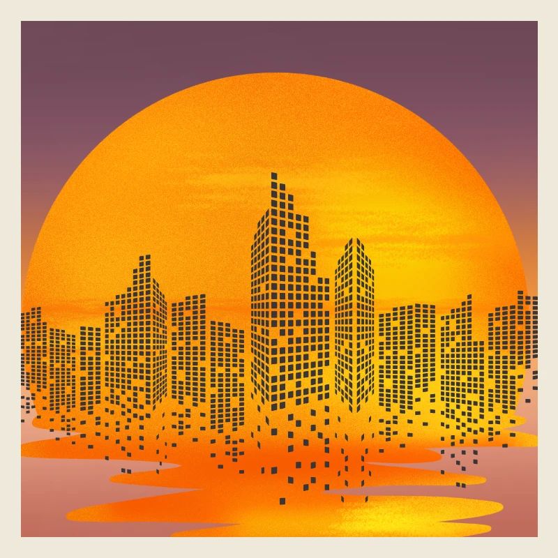 Cityscape at Sunset – Urban Silhouette Art