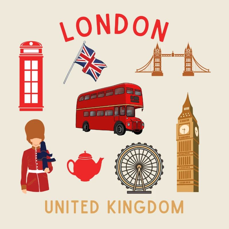Monuments de Londres sur le thème du voyage