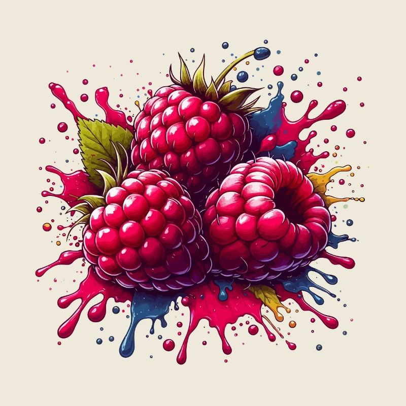 Framboises explosion de peinture