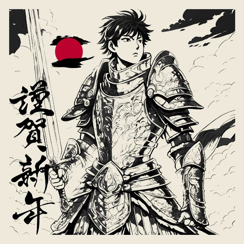 Japanese anime warrior