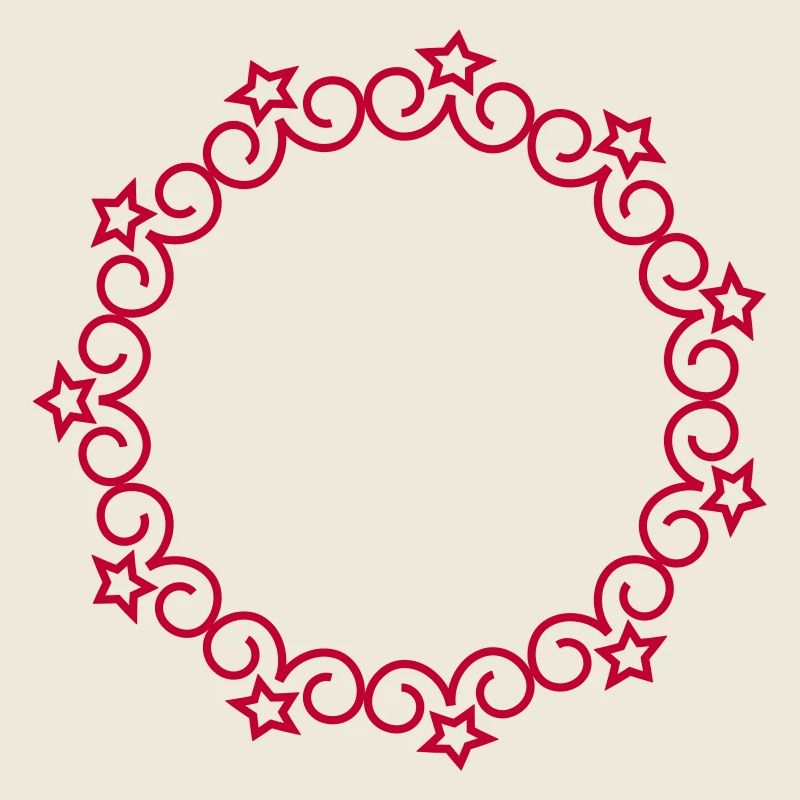 Circle shapes with stars swirls pattern