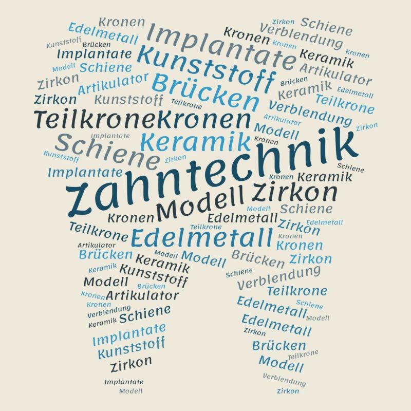 Dental Technology Wordcloud blue