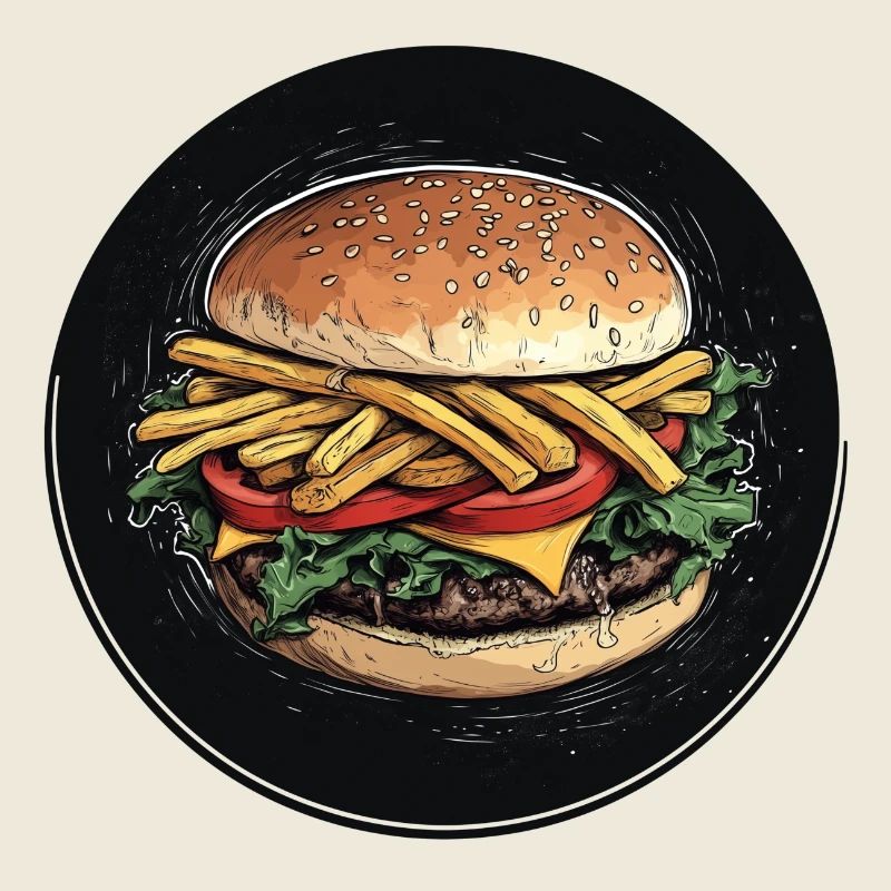 Burger Deluxe avec garniture de frites
