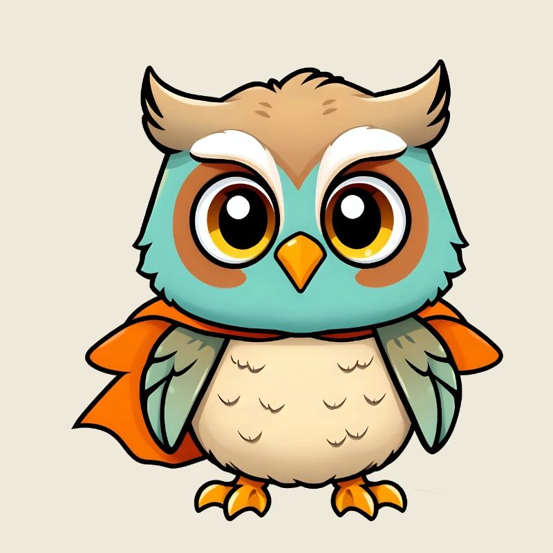 Entzückender blauer Eulen-Superheld