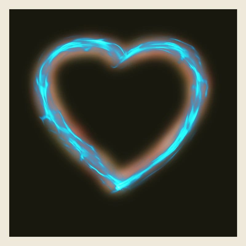 Coeur d’eau bleue avec éclairage