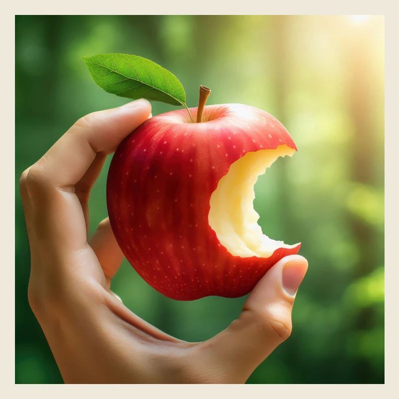 Ein Apfel in der Hand