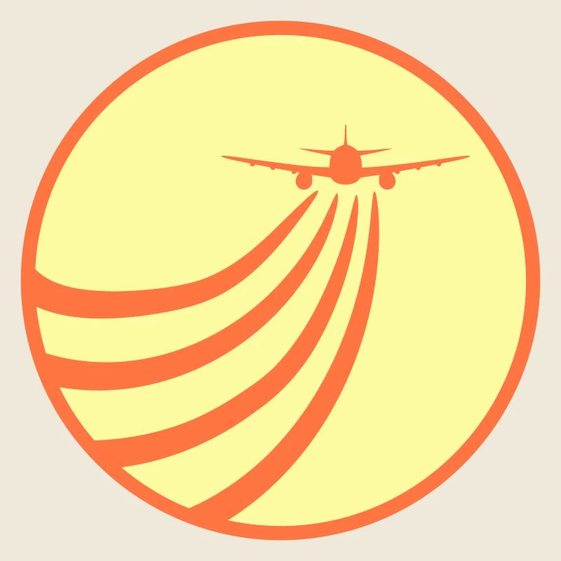 Airplane Flying In The Sun Flying Stripe Round