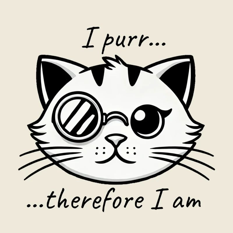 Je ronronne, donc je suis - Philosopher cat design