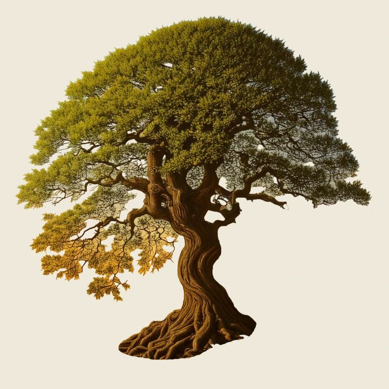 Arbre à feuilles caduques dans les tons chauds