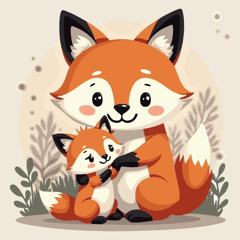 Papa Fuchs mit Babyfuchs