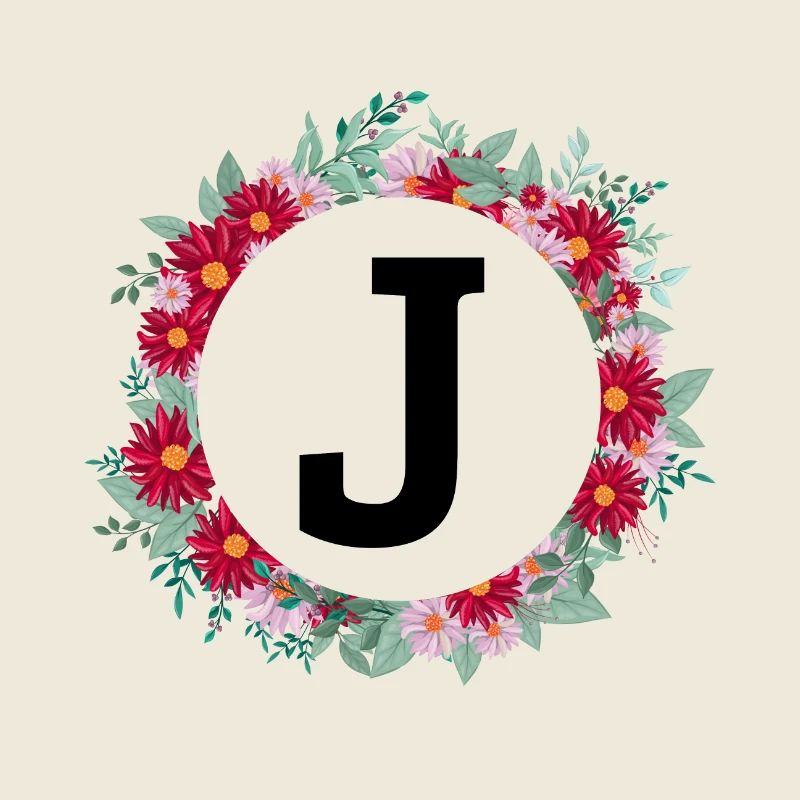 Buchstabe j Blumenkranz