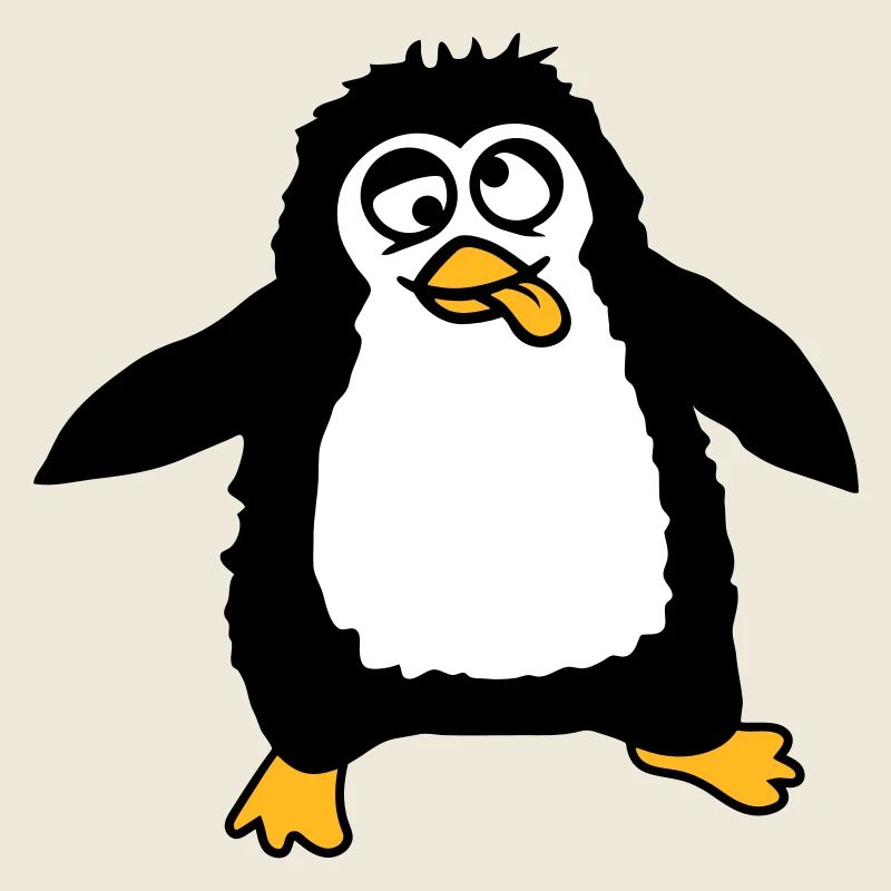 Penguin baby looks confused dazed crazy cute