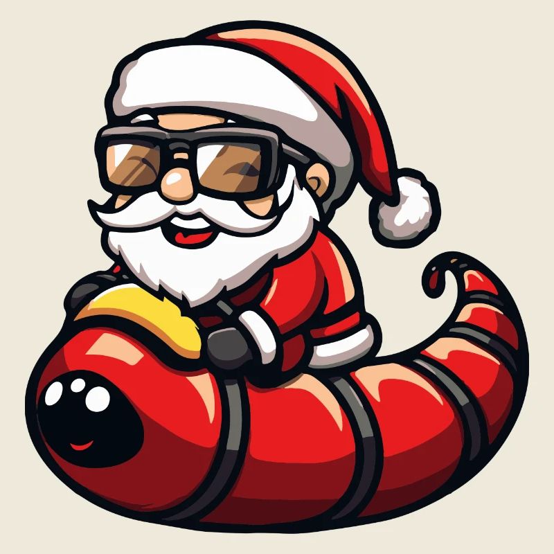 Wurm Weihnachtsmann Cartoon