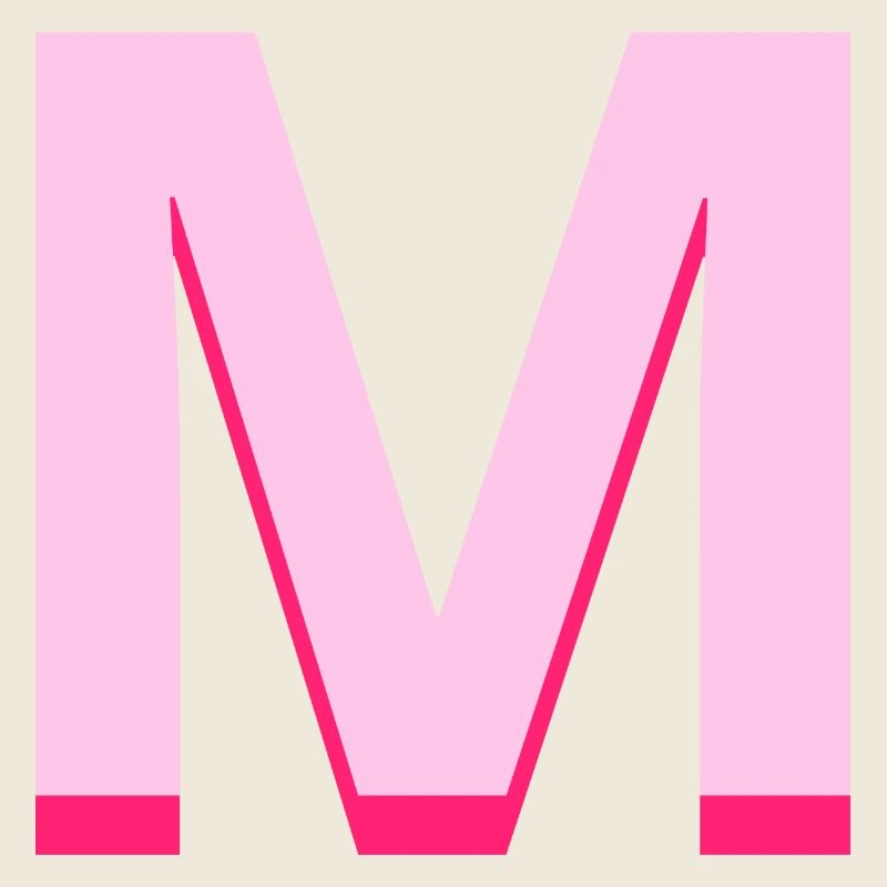 Lettre m rose pop et moderne