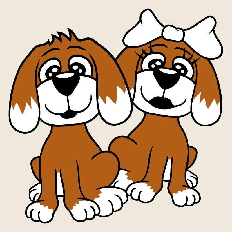 2 Équipe de chiens Deux amis Amour Couple Amoureux