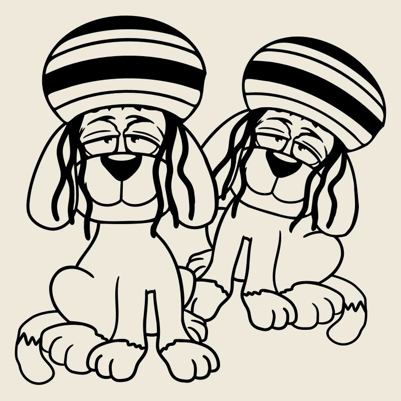 2 chiens Reggae Dreadlocks Chapeau Chill Détendu