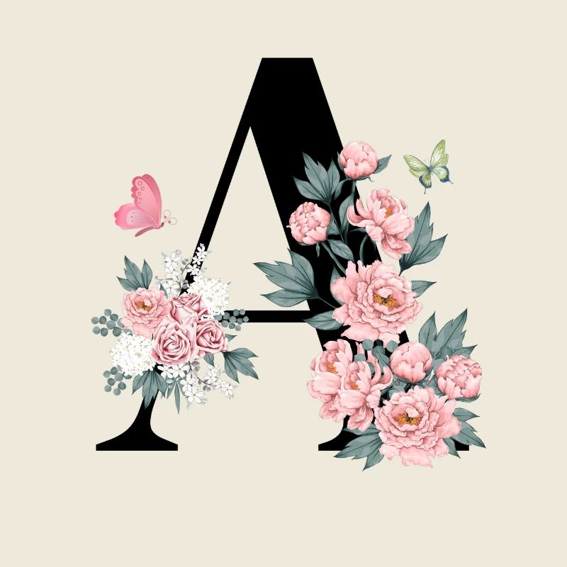 Lettre a fleurs rose