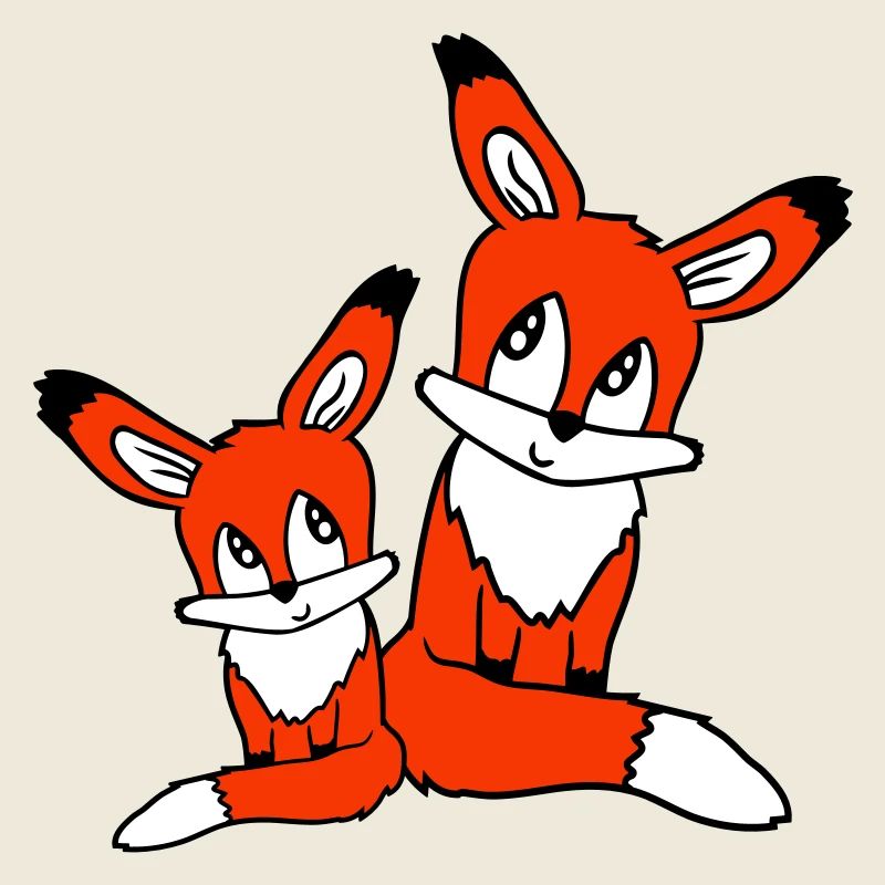 2 Füchse Mutter Rotfuchs Kleines Kind Vater Mama