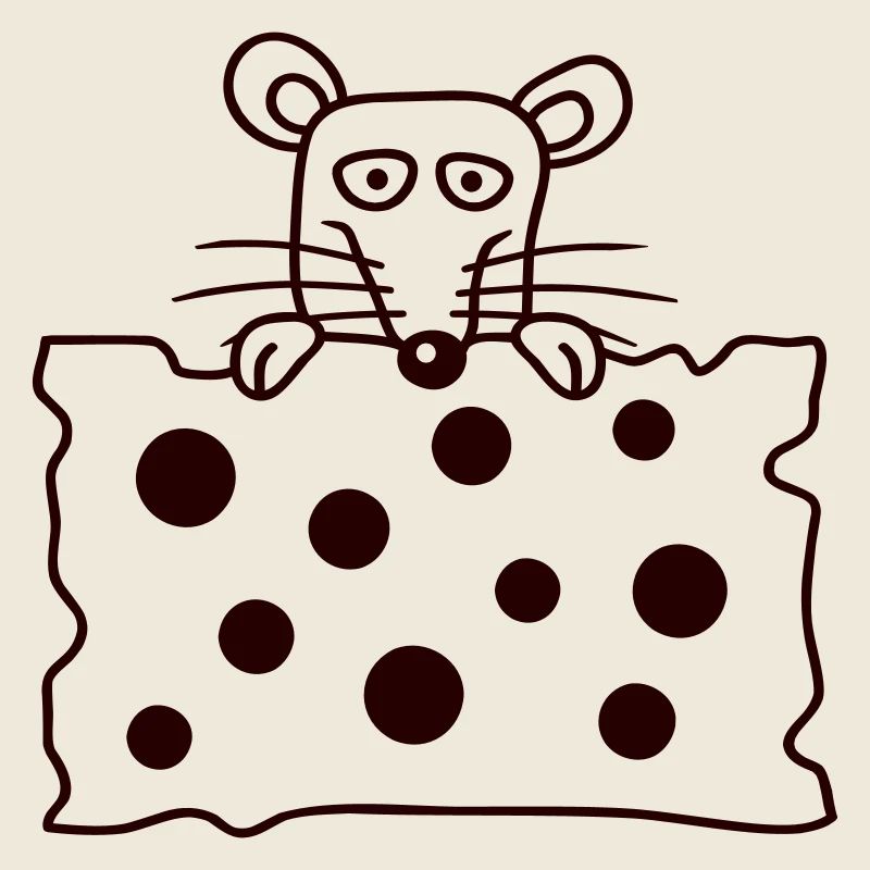 Souris Rat Derrière De Grands Trous Fromage Semble Drôle
