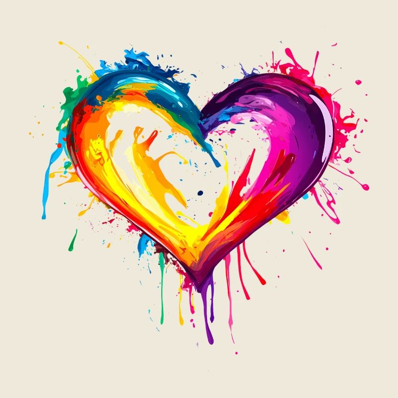 Coeur arc-en-ciel