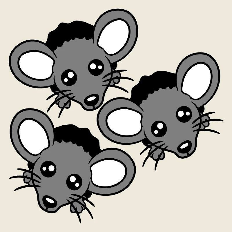 3 souris Trou mural Trou de souris Trois amis Équipe Équipage