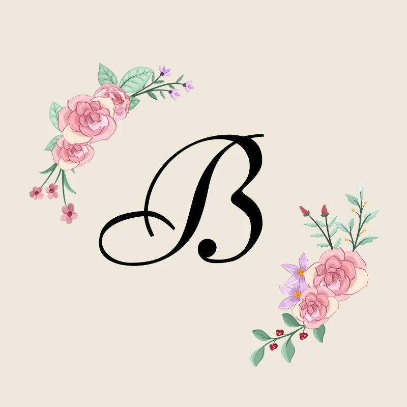 Rosa Blumenbuchstabe b