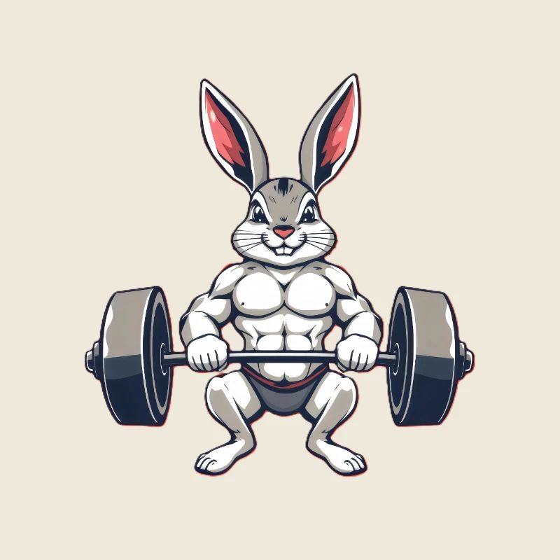 Muscular bunny during training
