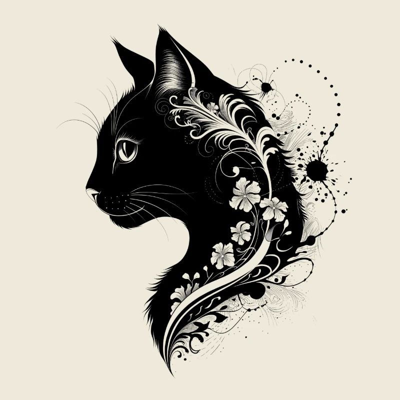 une tête florale d'un chat